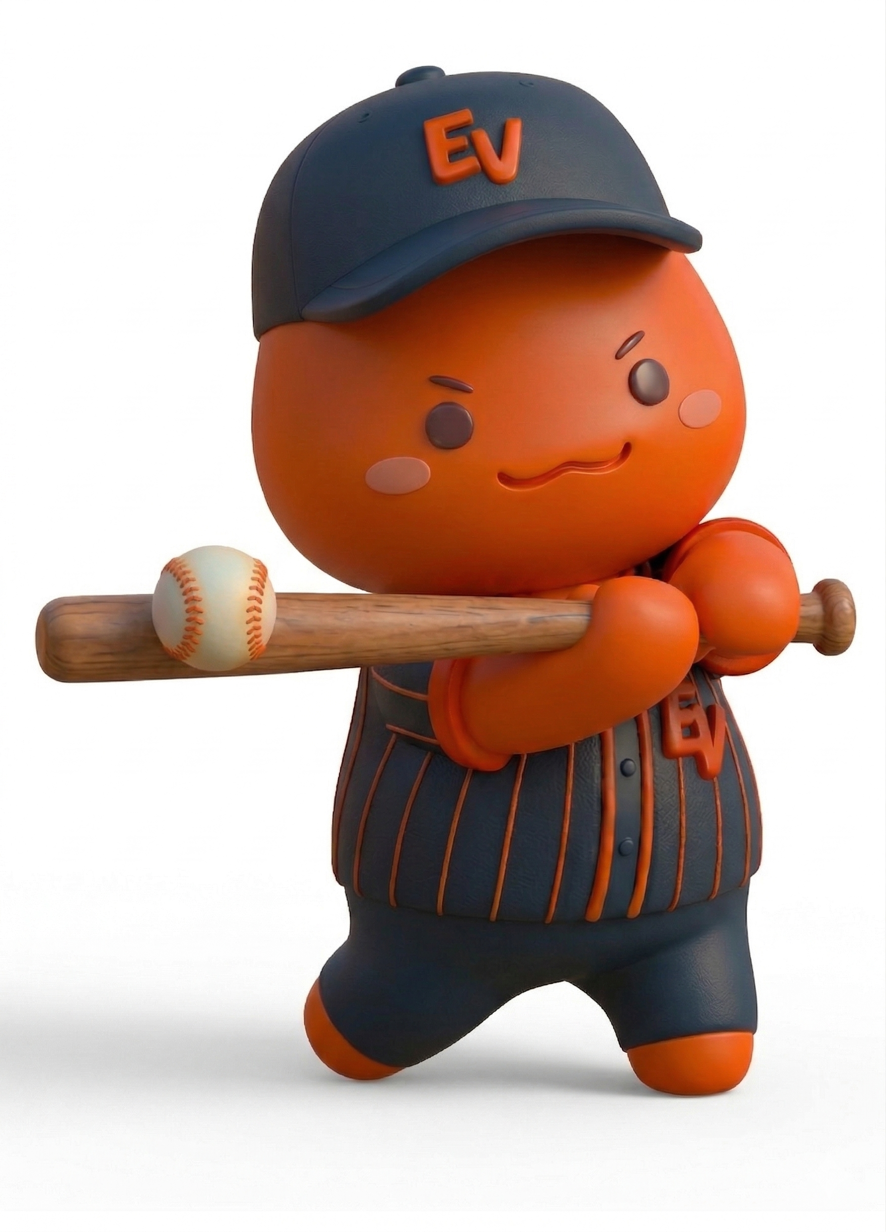 Velo holding a baseball bat across his chest, ready to hit
